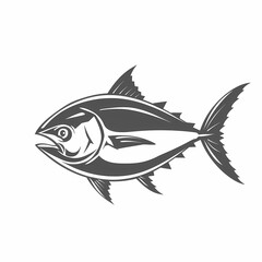 Tuna fish logo design template silhouette vector image