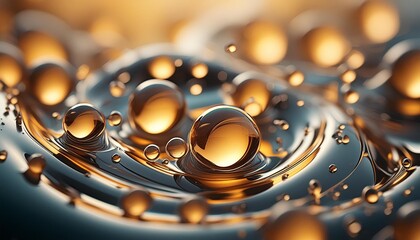 abstract oil drops in liquid