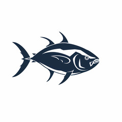 Obraz premium Tuna fish logo design template silhouette vector image