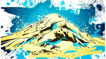 Desert sand pile, dune isolated on white background. isolated on a white background. Illustrations