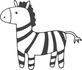 Hand drawn zebra icon. Vector illustration doodle style. Animals.  © STANISLAV