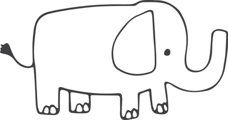 Hand drawn elephant icon. Vector illustration doodle style. Animals.
