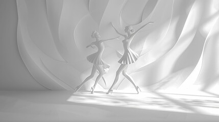 Ethereal Dance of Light and Shadow on Sculpted Silhouette A Captivating Exploring Minimalist Aesthetics and Fluid Movement