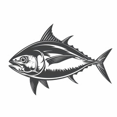 Tuna fish logo design template silhouette vector image