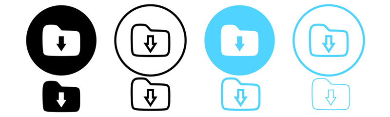 download folder icon, file document import icon sign with arrow down - save folder file icon button © Jawa