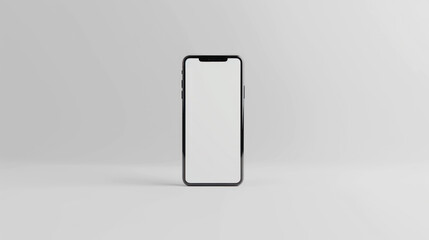 Isolated smartphone with a blank display, featured on a pure white backdrop, suited for product demonstrations, app previews, or creative layouts.