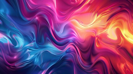 A colorful, abstract painting with a blue and pink swirl