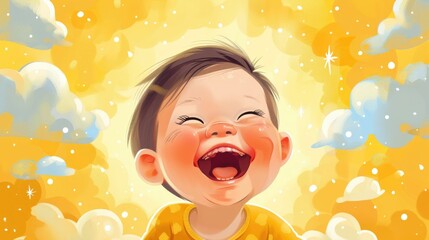 Adorable capturing a baby s infectious gleeful laughter a carefree moment of pure joy delight and unbridled happiness