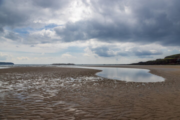 Low tide at the beach, at Bigbury-on-sea in Devon