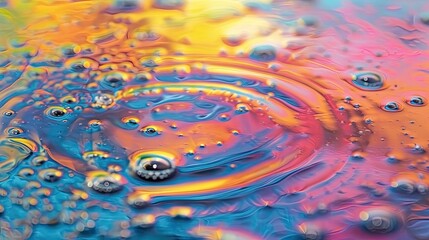 Surreal spectrum of oil swirling in water