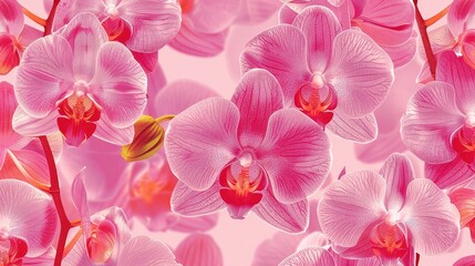 Pink orchid pattern without seams
