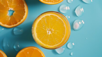 Fresh orange juice with plain background