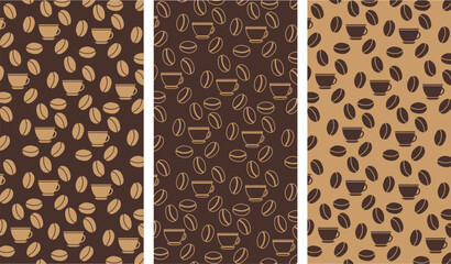 Vector pattern design coffee pattern for packaging coffee banner background poster design element coffee tones