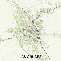 Las Cruces, New Mexico, United States map poster art
