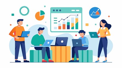 Fototapeta premium Monitoring key web metrics provides businesses with actionable insights for optimizing strategies and driving business growth.