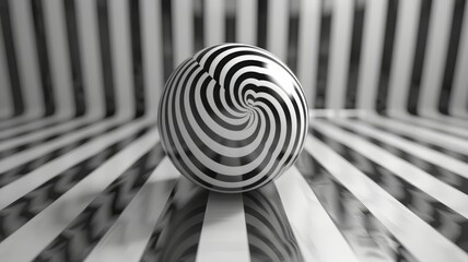 Black and White Photo of a Ball