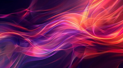 A colorful, abstract painting of a wave with purple and red colors
