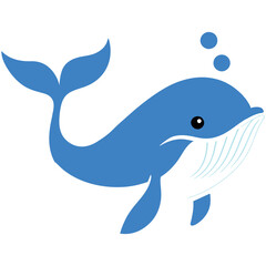 Obraz premium Whimsical Ocean Friend Marine Life Illustrations Blue Whale