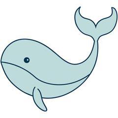 Fototapeta premium Whimsical Ocean Friend Marine Life Illustrations Blue Whale