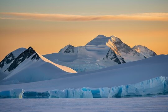 Late Afternoon at Mount Vinson with Amber Summer Sky