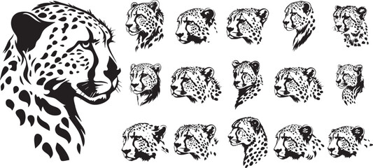 tiger head logotype or mascot hand drawn ink sketch isolated on white background