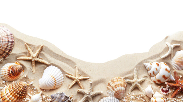  Sand and sea shells beach theme