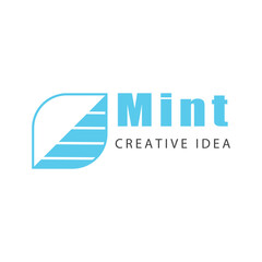Mint leaf logo vector element template and symbol