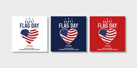 A collection of social media posts about Happy USA Flag Day