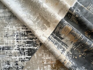 Textured fabric patterns add depth to wallpapers