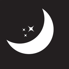 Fototapeta premium Moon icon. Moon phase symbol. Crescent icon in glyph. Crescent icon set. Lunar symbol in black. Moon silhouette. vector illustration. EPS 1o/AI