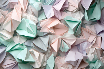 Abstract Origami-Inspired Background with Intricate Folded Paper Shapes. Generative AI