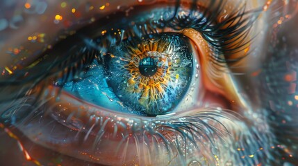 Craft an image where the mesmerizing effects of the eye