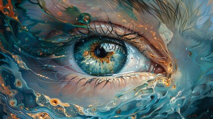 Craft an image where the mesmerizing effects of the eye