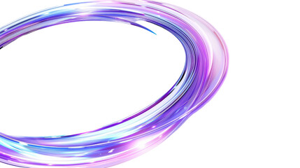 Round frame made of dynamic neon curved lines for technology concepts 