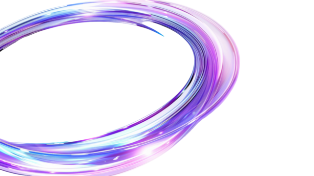  Round frame made of dynamic neon curved lines for technology concepts 