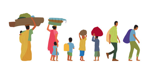 Vector illustration of rural people transparent background