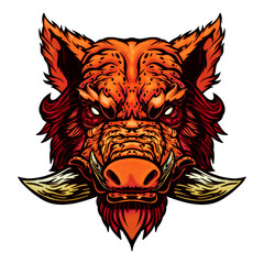 Wild boar head mascot.
