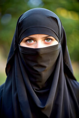 Naklejka premium Portrait of a woman in a niqab