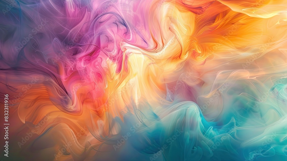 Poster Tranquil colors in fluid motion