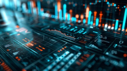 Obraz premium Finance and Money Transaction Technology Concept. Icon Graphic interface showing fintech trade exchange, profit statistics analysis and market analyst service in modern computer application.