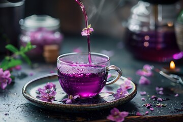 berry and floral drink of purple color