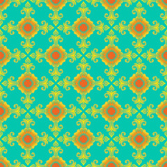 Abstract seamless pattern with decorative ornament green vector