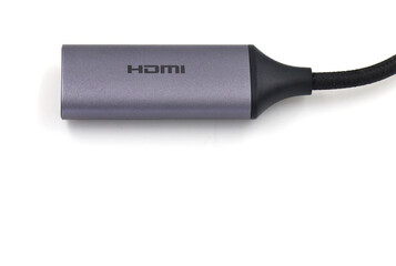 USB Type C to HDMI Converter on white background