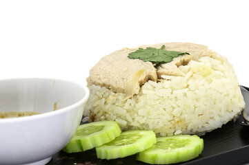 Steam Chicken with Rice (Hainan Chicken)