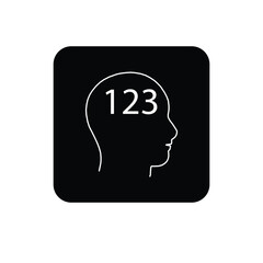 black thin line head like basic education icon. flat linear trend modern logotype graphic stroke art design isolated on white. concept of primary