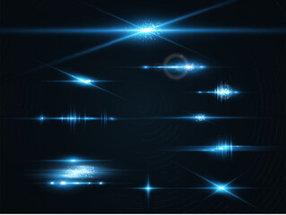 Set of bright light rays.Brigh light on the background.	

