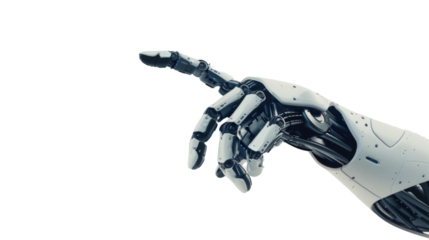 Robot hand finger pointing