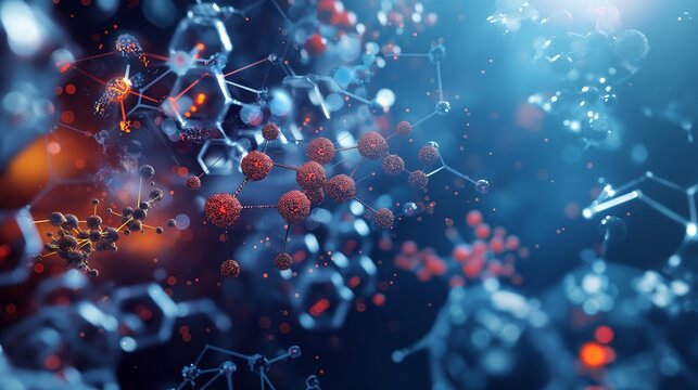 A display of nano-catalysts used in chemical manufacturing, shown catalyzing reactions more efficiently at the molecular level to reduce waste and improve yields.