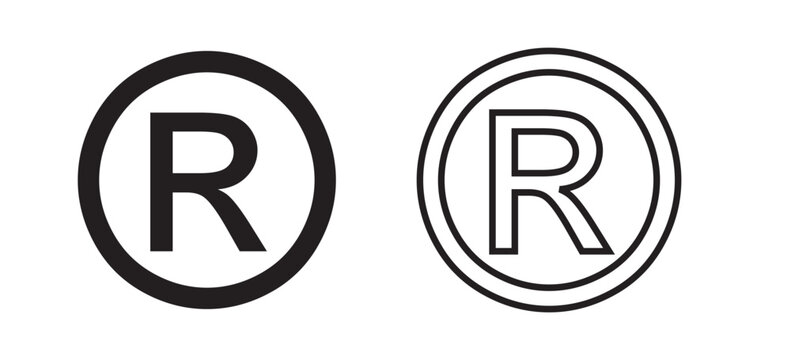 Registered trademark logo icon. Vector isolated.