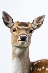 Fototapeta premium the Sika Deer with copy space on right Isolated on white background